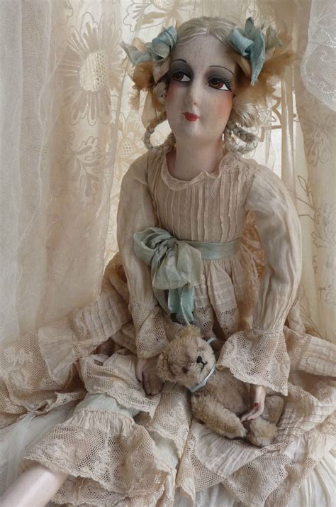 antique french boudoir doll paris teddy bear fashion doll c 1920 pretty dolls beautiful dolls