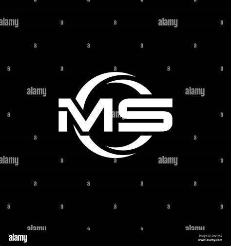 Ms Monogram Logo Letter With Simple Shape And Circle Rounded Design