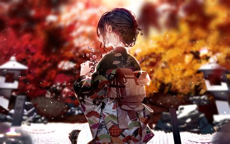 1920x1200 Kimono Dress Anime Girl 4k 1080p Resolution Hd 4k Wallpapers