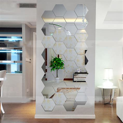 2018 Hot Hexagonal 3d Mirrors Wall Stickers Home Decor