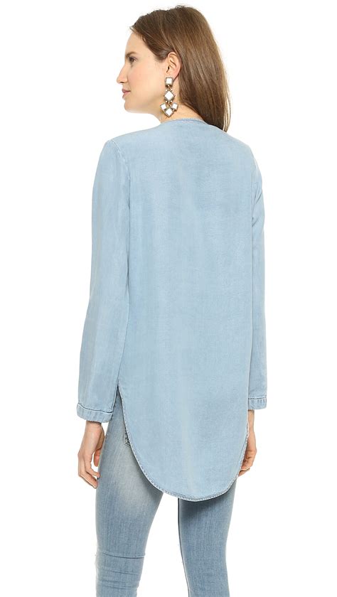 Lyst Sass And Bide A Modern Love Blouse Bleached Wash In Blue