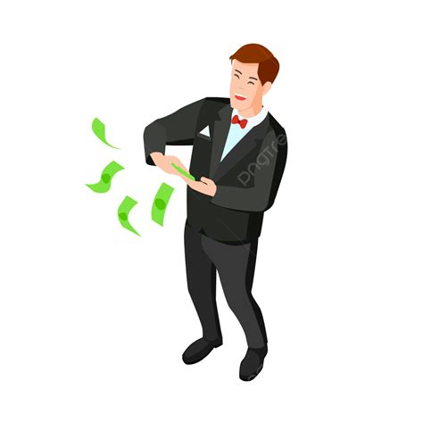 Money Rich Man Vector Design Images Happy Rich Man Playing With His