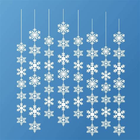 Cavla 72 Pieces Snowflake Garlands Christmas Snowflake