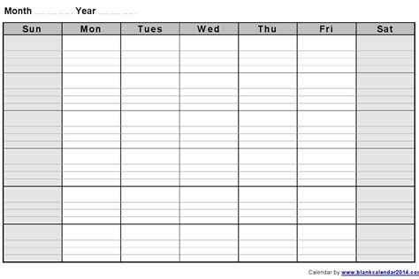 Monthly Blank Calendar Notes Landscape Sept
