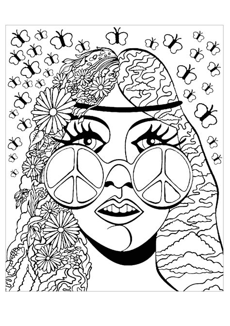 ️easy Hippie Coloring Pages Free Download