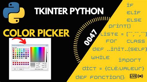 Python Tkinter Color Chooser Et Sauvergarde Des Parametres 0047 Youtube
