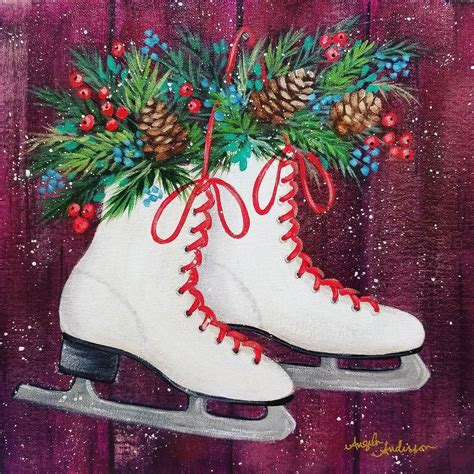 Ice Skates Acrylic Painting Tutorial Free On Youtube By Angela Anderson