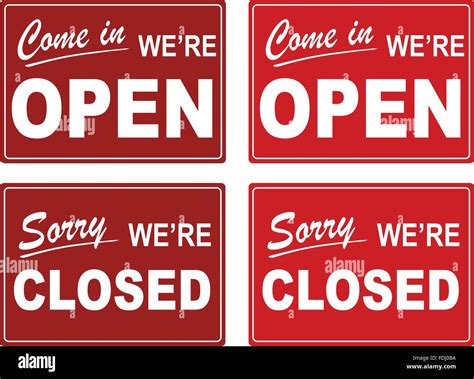 We Are Open And Sorry We Are Closed Shop Door Signs Vector Stock