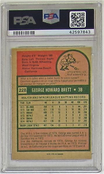 Maybe you would like to learn more about one of these? Lot Detail - 1975 O-Pee-Chee George Brett Rookie PSA 6