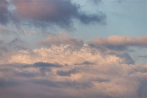 Puff Clouds In The Sky During Sunset Zoom In Stock Photo Image Of