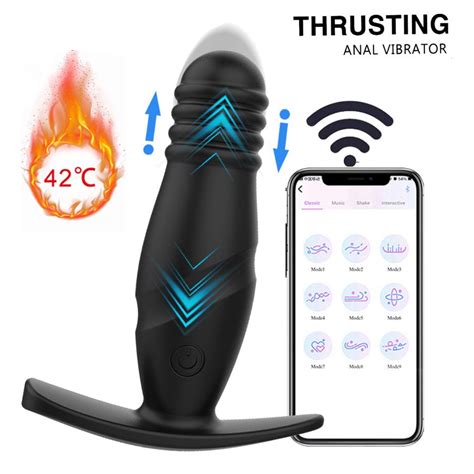 bluetooth thrusting dildo vibrator big butt plug anal vibrator app control miesten eturauhasen