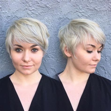 Ash Blonde Pixie Square Face Hairstyles Haircut For Square Face Square Face Short Hair