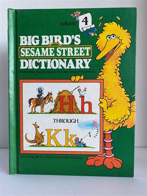 Vintage 1981 Sesame Street Big Birds Dictionary Vol 2 8 Etsy Canada