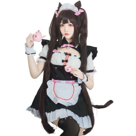 Nekopara Chocola Vanilla Cosplay Costume Women Sexy Cat Maid Servant