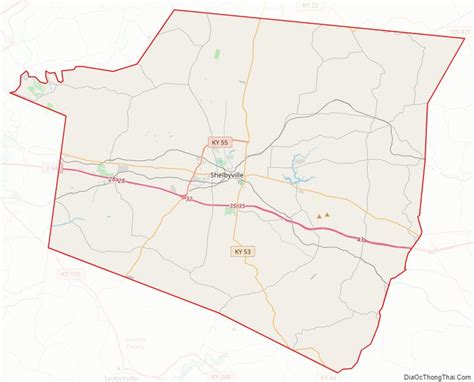 Map Of Shelby County Kentucky