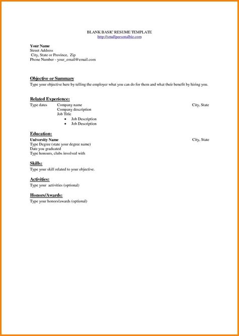 Recent marketing graduate with a passion for copywriting and making impactful campaigns. 7+ simple blank resume format | Professional Resume List