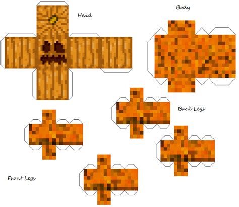 Pumpkin Creeper Golam Minecraft Papercraft By Vampiredragon090 On