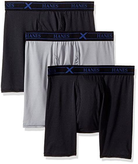 Hanes Ultimate Men S Pack X Temp Performance Stretch Boxer Briefs Black Gray Xl Walmart Com