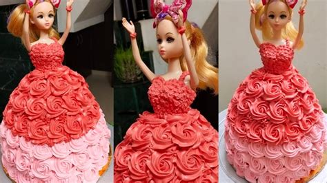 How To Make Doll Cake At Home Doll Cake Design 1kg Cake Step By