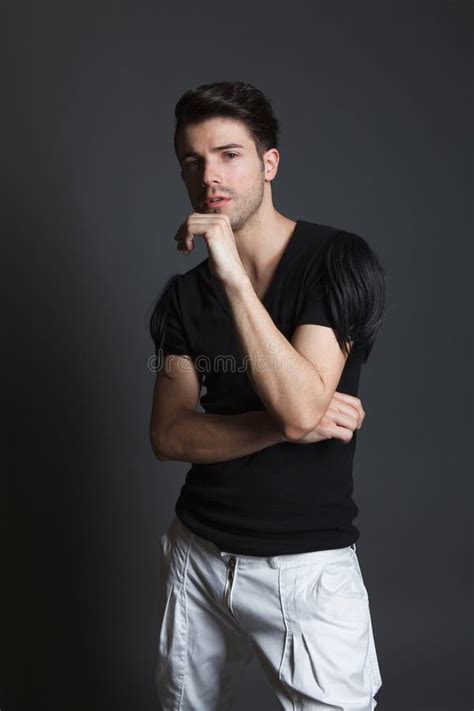 Beautiful Male Model Shoot In The Studio Stock Image Image Of