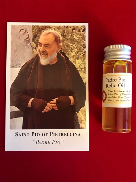 Padre Pio Relic Holy Oil Saint Pio Of Pietrelcina Devotional Relic Holy