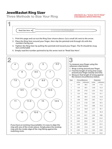Printable Ring Sizer For Men Printable Ring Size Chart Ring Sizes Chart
