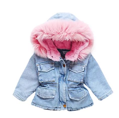Faux Fur Denim Jacket Kids Infant Girl Parkapink Cool Kids Bklyn