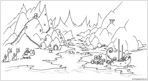 An Arctic Penguin Village Coloring Page Free Printable Coloring Pages