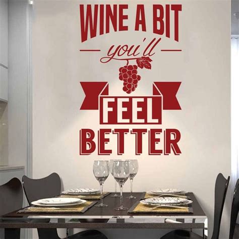 Wine Wall Decal Wine Stickers Wall Art Wine Decor Drinks Etsy Wine