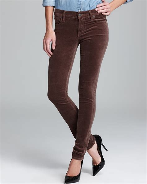 Citizens Of Humanity Jeans Avedon Ultra Skinny Velour In Suede Brown