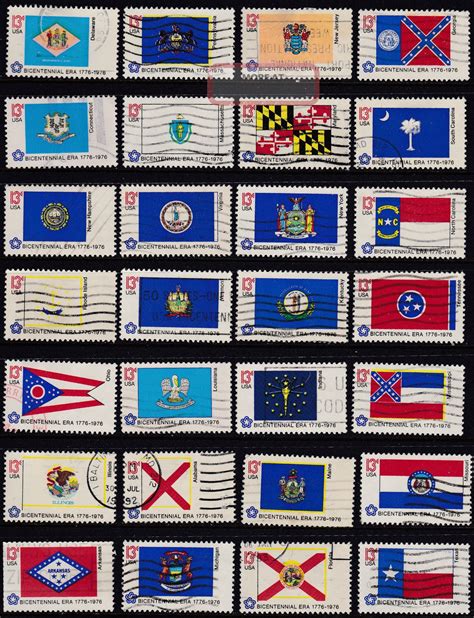 Us 1633 1682 Bicentennial State Flags 1976 F705