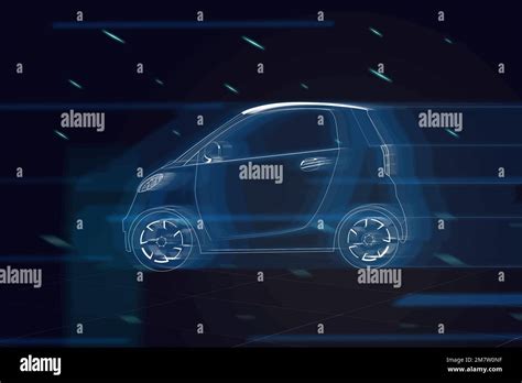 Blue Compact Hybrid Car Vector Stock Vector Image And Art Alamy