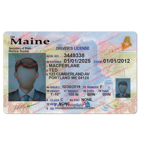 Maine Drivers License Fake Vs Real High Quality Fake Template