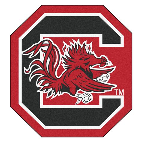 30 X 328 Red And Black Ncaa University Of South Carolina Gamecocks Mascot Logo Shaped Area