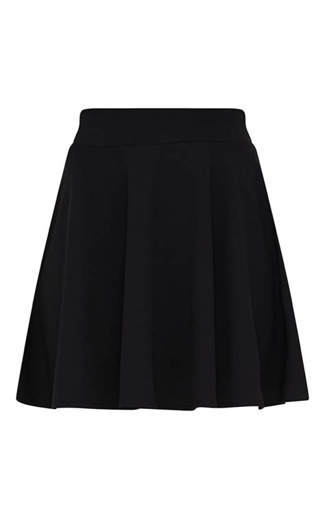 Black Skater Mini Skirt Skirts Prettylittlething Aus