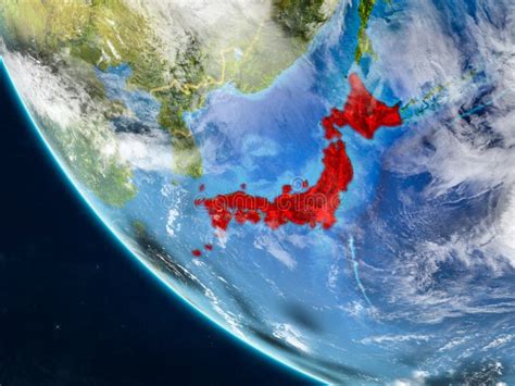 Japan From Space On Earth Stock Illustration Illustration Of Science