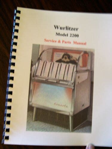 Wurlitzer Model 2200 Jukebox Manual Ebay