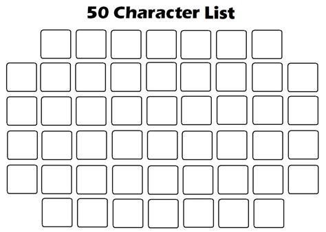Favorite 50 Character List Template By Michael Nintendonerd On Deviantart