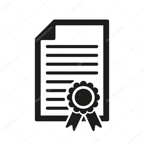 The Diploma Icon Certificate Symbol Flat Vector Illustration Premium