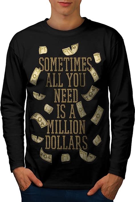 Wellcoda Million Dollar M Nner Langarm T Shirt Geld Hilft Grafikdesign Amazon De Fashion