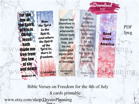 Independence Day Bible Verses Cards Christian 4th Of July Etsy
