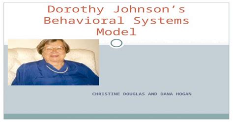 Dorothy Johnson’s Behavioral Systems Model [ppt Powerpoint]