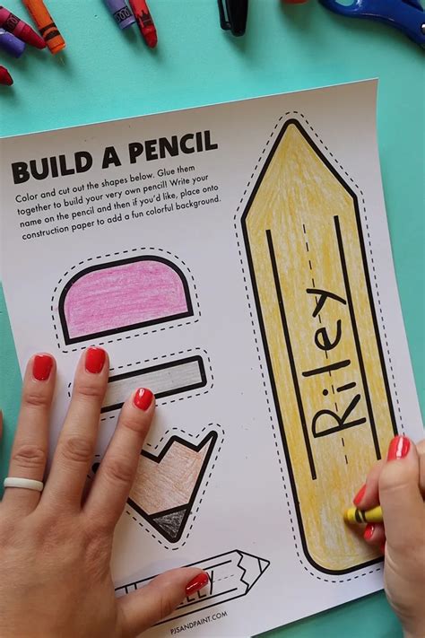 Free Printable Build A Pencil Craft Pjs And Paint