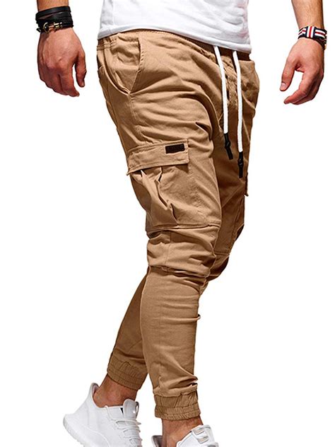 Wsevypo Mens Joggers Sweatpants Cargo Pants Workout Sports Pants Long