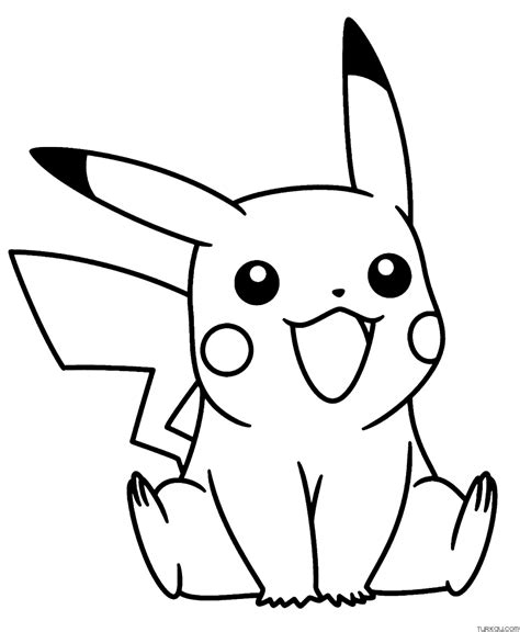 Pokemon Cute Pikachu Coloring Page Turkau