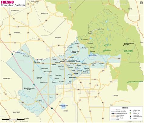 Fresno County Map Map Of Fresno County California