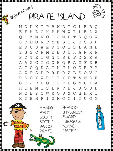 Easy Printable Crossword Puzzles For Kids Pirate Crossword Puzzles