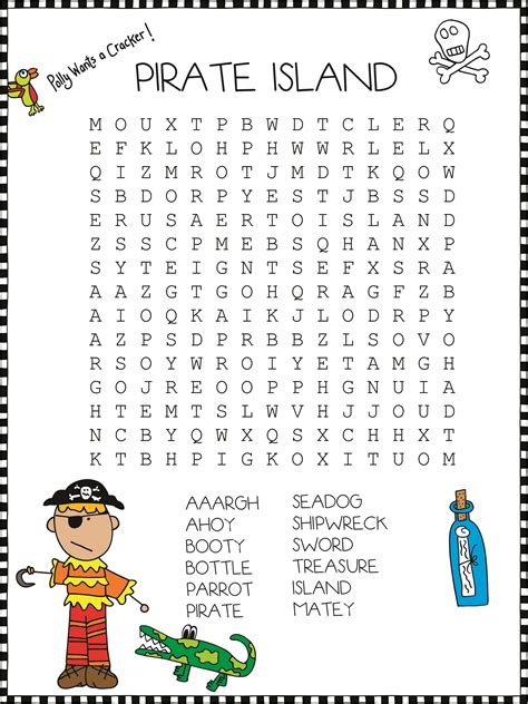 Pirate Crossword Puzzles Easy and Hard | Activity Shelter