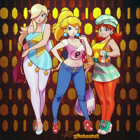 Princess Peach Rosalina And Princess Daisy Mario And More Drawn