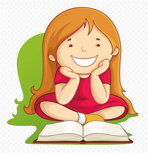 Libro De Lectura Infantil Niña Leyendo Una Novela Niño Feliz